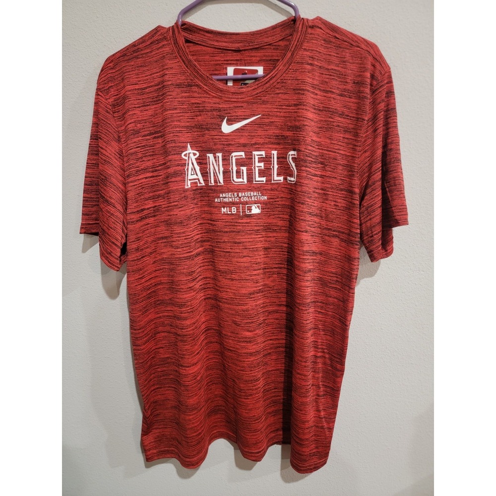 Los Angeles Angels Nike Dri Fit Mens Sz L Red Short Sleeve Graphic Tee NWT